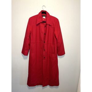 Vintage Harve Benard Red Overcoat Long Maxi Wool 10P Trench Classic Capsule Norm